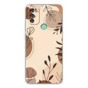 Чохол з квітковим принтом на Блеквью А70 Про (Коричневі квіти)