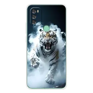 Чехол с картинкой «Хищники» для Blackview A70 (Белый тигр в дыму)