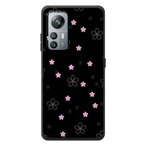 Чохол з розовим принтом для Blackview A85 (Рожеві квіти на чорному)