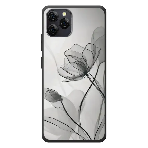 Чохол з принтом «Чорні квіти» для Blackview A95