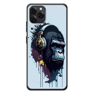 Чехол с Обезьянами Blackview A95 - (AlphaPrint) (Горилла в наушниках)
