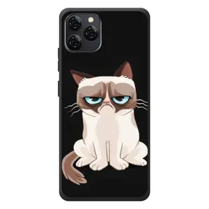Чехол с принтом для Blackview A95 (AlphaPrint) Модные коты (Грустный кот)