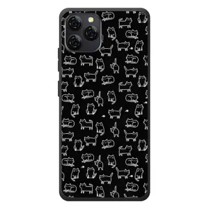 Чехол с принтом для Blackview A95 (AlphaPrint) Модные коты (Меленькие котики)