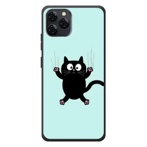 Чехол с принтом для Blackview A95 (AlphaPrint) Модные коты (Падающий кот)