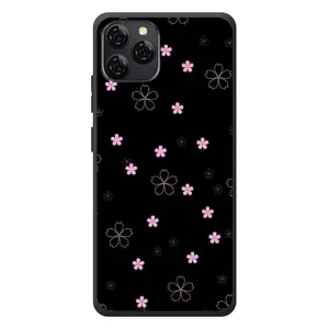 Чохол з розовим принтом для Blackview A95 (Рожеві квіти на чорному)