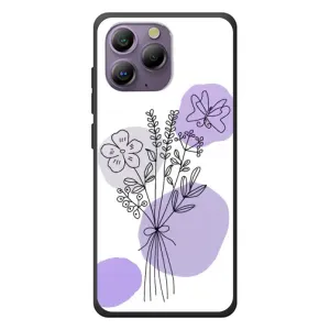 Силиконовый чехол с принтом в цветах на Blackview A96 (Букет фиолетовая абстракция)