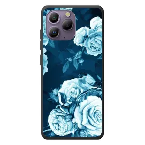 Чехлы (ART) Цветы на Blackview A96 (VPrint) (Голубые Бутоны)