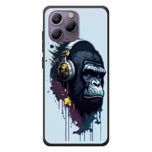Чехол с Обезьянами Blackview A96 - (AlphaPrint) (Горилла в наушниках)