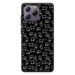 Чехол с принтом для Blackview A96 (AlphaPrint) Модные коты (Меленькие котики)