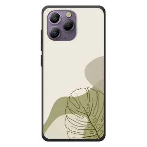 Силиконовый чехол с принтом в цветах на Blackview A96 (Зеленая монстера дизайн)