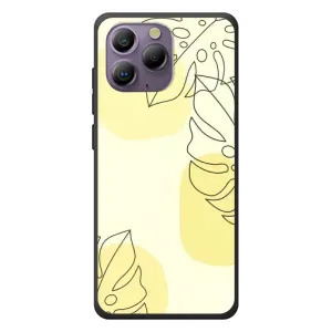 Силиконовый чехол с принтом в цветах на Blackview A96 (Желтая монстера арт)