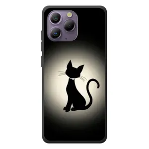 Чехол с принтом для Blackview A96 (AlphaPrint) Модные коты (Силуэт котика)