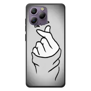 Чехол с принтом для Blackview A96 (AlphaPrint - Знак сердечка) (Значок Love)