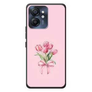 Чехол с розовым рисунком для Blackview Color 8 (Букет цветов)