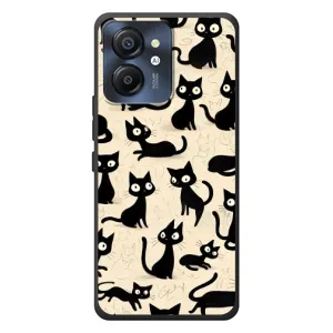 Чехол с рисунком кот на Blackview Color 8 (Черные коты)