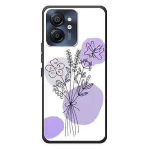 Силиконовый чехол с принтом в цветах на Blackview Color 8 (Букет фиолетовая абстракция)