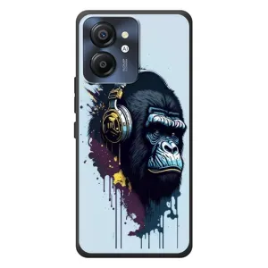 Чехол с Обезьянами Blackview Color 8 - (AlphaPrint) (Горилла в наушниках)