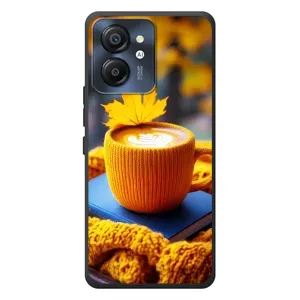 Чехол с уникальным дизайном «Осень с кофе» для Blackview Color 8 (Кофе на желтом пледе)