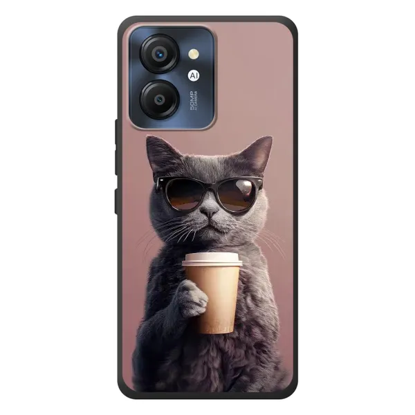 Чехол с принтом «Кот с кофе» для Blackview Color 8 Чехол с принтом «Кот с кофе» для Blackview Color 8