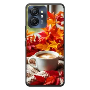 Чехол с уникальным дизайном «Осень с кофе» для Blackview Color 8 (Кофе и листья)