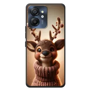 Яркий чехол для Blackview Color 8 с Зимними Оленятами (Олень в свитере)