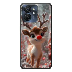 Яркий чехол для Blackview Color 8 с Зимними Оленятами (Олень с носом)