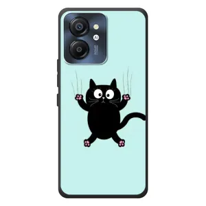 Чехол с принтом для Blackview Color 8 (AlphaPrint) Модные коты (Падающий кот)