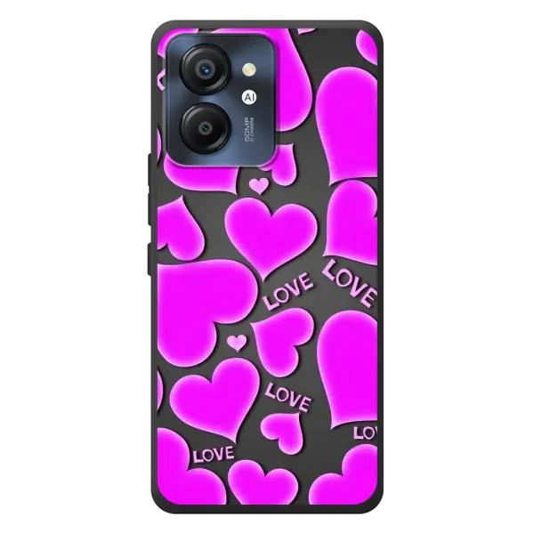 Чехол с принтом «Pink hearts» для Blackview Color 8 Чехол с принтом «Pink hearts» для Blackview Color 8