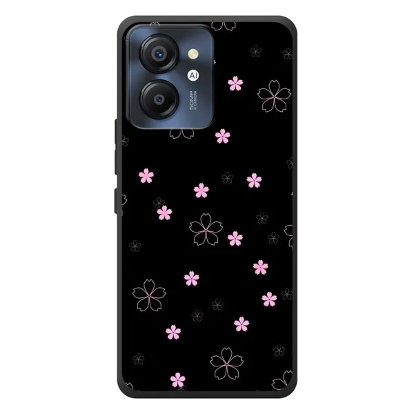 Чехол с принтом «Розовые цветы на черном» для Blackview Color 8 Чехол с принтом «Розовые цветы на черном» для Blackview Color 8