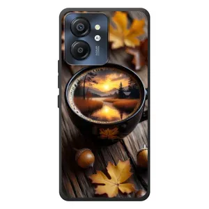 Чехол с уникальным дизайном «Осень с кофе» для Blackview Color 8 (Темный кофе)