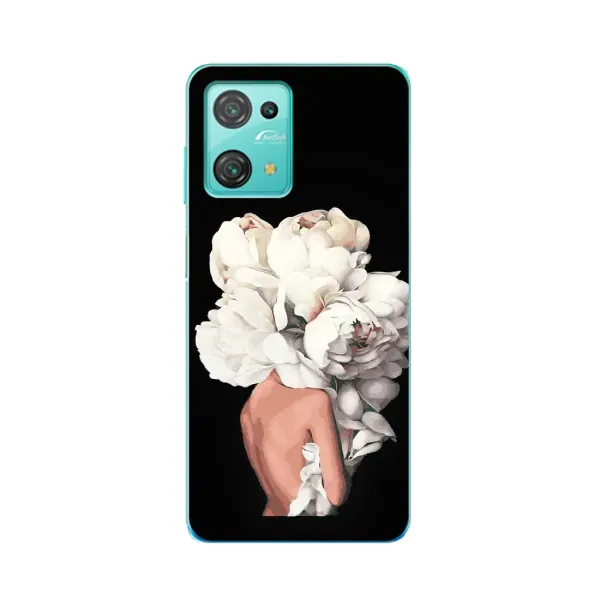 Чехол с принтом «Белые цветы» для Blackview Oscal C30 Pro