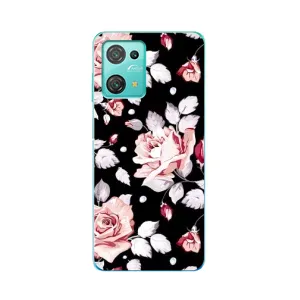 Чехлы с Цветами для Blackview Oscal C30 Pro (VPrint) (Цветочки на черном)