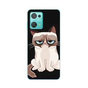 Чехол с принтом для Blackview Oscal C30 Pro (AlphaPrint) Модные коты (Грустный кот)