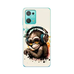 Чехол с Обезьянами Blackview Oscal C30 Pro - (AlphaPrint) (Макака в наушниках)