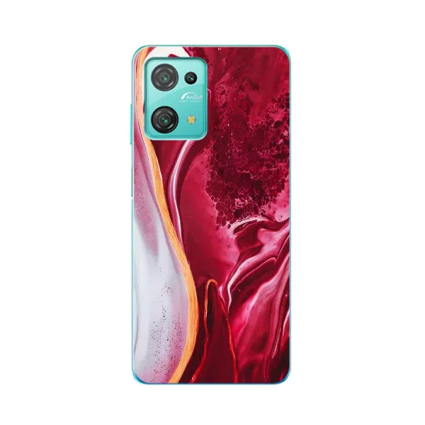 Чехол с принтом «Мрамор красный» для Blackview Oscal C30 Pro