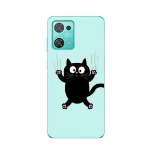 Чехол с принтом для Blackview Oscal C30 Pro (AlphaPrint) Модные коты (Падающий кот)
