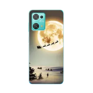 Новогодние, Праздничные Чехлы для Blackview Oscal C30 Pro - 2024 год (Санта на луне)