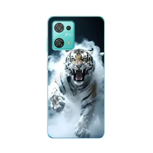 Чехол с картинкой «Хищники» для Blackview Oscal C30 Pro (Белый тигр в дыму)