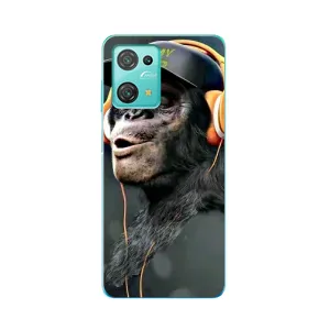 Чехол с Обезьянами Blackview Oscal C30 Pro - (AlphaPrint) (В наушниках)