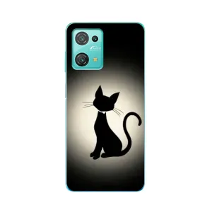 Чохол з принтом для Blackview Oscal C30 (AlphaPrint) Модні коти (Силует котика)