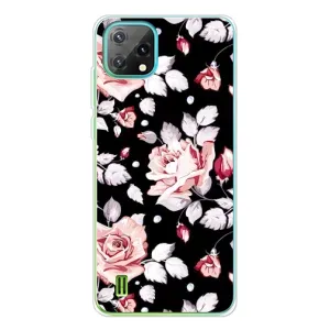 Чехлы с Цветами для Blackview Oscal C60 (VPrint) (Цветочки на черном)