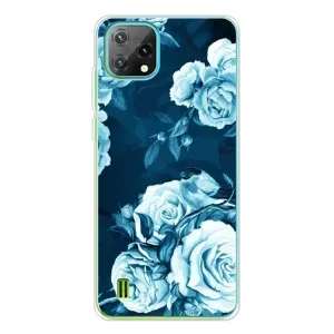 Чехлы (ART) Цветы на Blackview Oscal C60 (VPrint) (Голубые Бутоны)