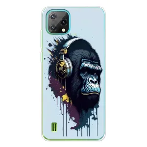 Чехол с Обезьянами Blackview Oscal C60 - (AlphaPrint) (Горилла в наушниках)