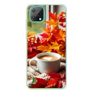 Чехол с уникальным дизайном «Осень с кофе» для Blackview Oscal C60 (Кофе и листья)