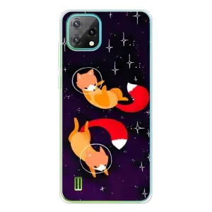 Чехлы с картинкой Лисички для Blackview Oscal C60 (VPrint) (Лисички космонавты)