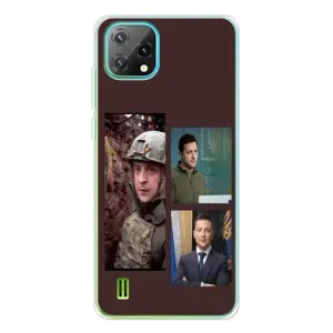 Чехол для Blackview Oscal C60 (AlphaPrint - с принтом Зеленского) (Президент)