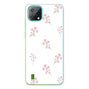 Чехол с розовым рисунком для Blackview Oscal C60 (Розовые цветы)