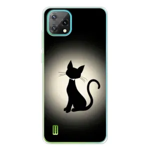 Чехол с принтом для Blackview Oscal C60 (AlphaPrint) Модные коты (Силуэт котика)