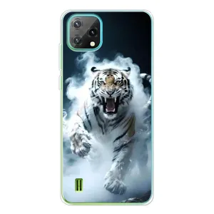Чохол з картинкою 'Хижаки' для Blackview Oscal C60 (Білий тигр у диму)