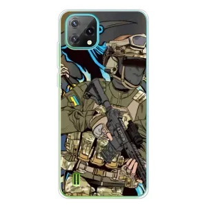 Чехлы с картинкой ЗСУ для Blackview Oscal C60 (AlphaPrint) (Воин ВСУ)